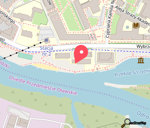 mapa lokalizacji Wrocław University of Technology Riverfront