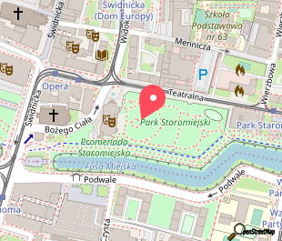 mapa lokalizacji Fontanna "Chłopiec z łabędziem" w Ogrodzie Staromiejskim