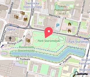 mapa lokalizacji Ogród Staromiejski – Jardín de la Ciudad Vieja