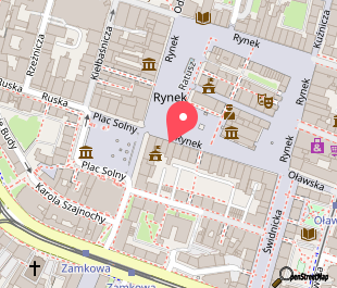 mapa lokalizacji wydarzenia Spacer trasą wrocławskich krasnali w centrum Wrocławia