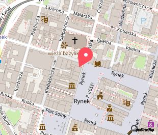 mapa lokalizacji INFOCenter Rynek –  sklep z pamiątkami