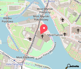 mapa lokalizacji wydarzenia Ruchoma szopka w kościele Najświętszej Marii Panny Na Piasku – zamknięta