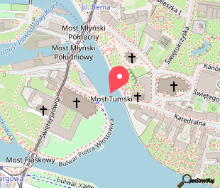 mapa lokalizacji Tumski Bridge