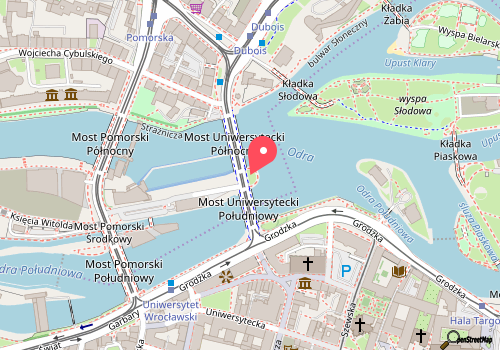 mapa lokalizacji Powodzianka ma moście Uniwersyteckim