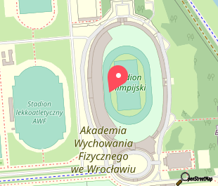 mapa lokalizacji Stadion Olimpijski we Wrocławiu